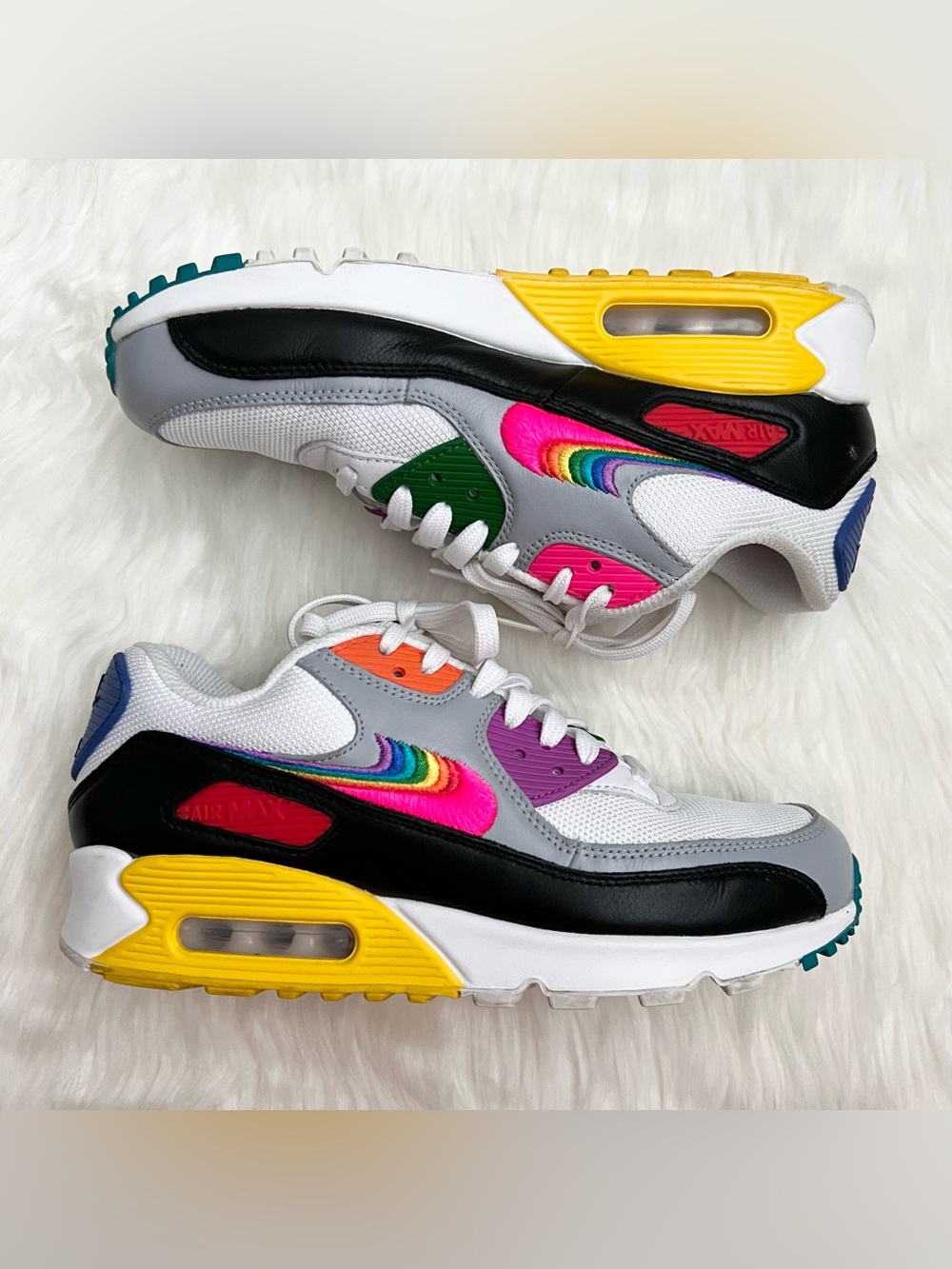 Nike Air Max 90 “Be True” White & Rainbow Pride Sneaker Shoes